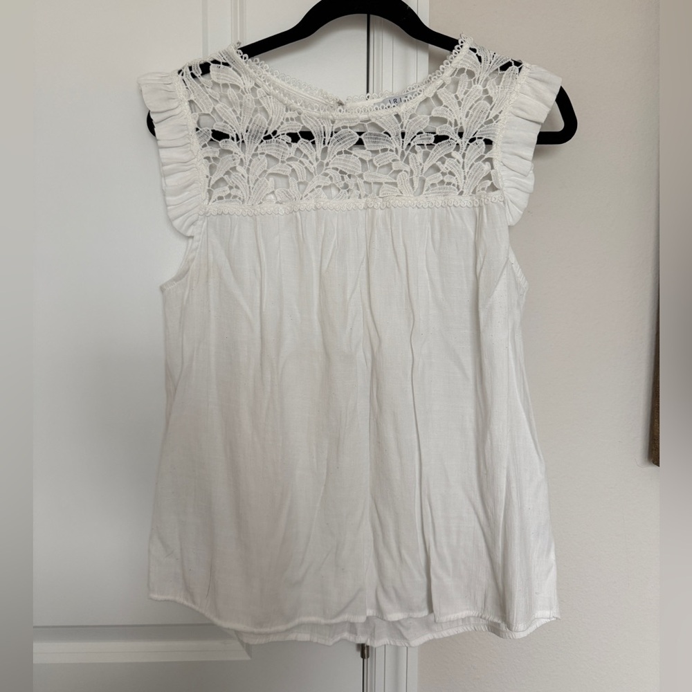 Iris White Lace Detail Sleeveless Top